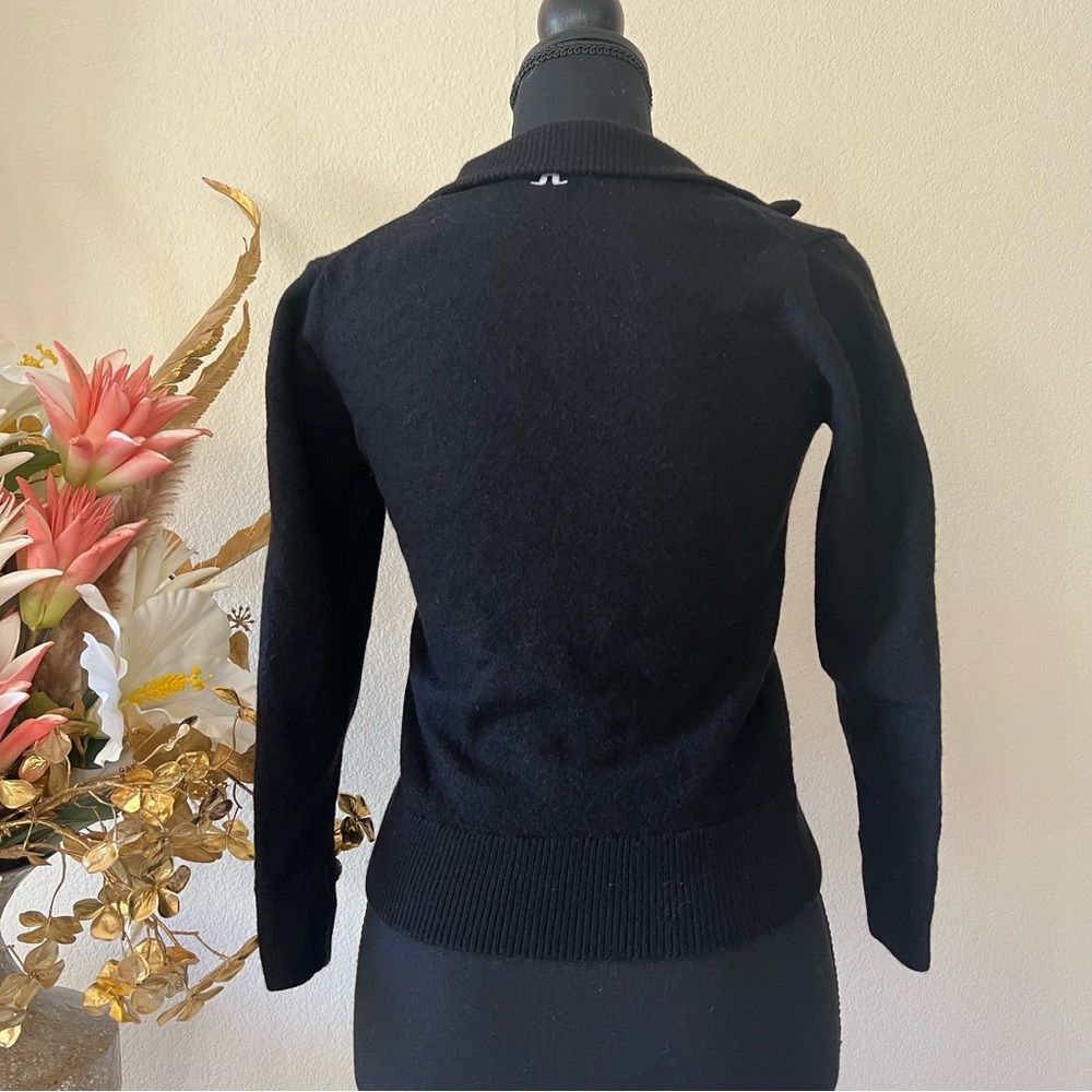 SOLDJ. Lindeberg 100% Wool Black Quarter-Zip Women's Golf Sweater Small - Picture 2 of 7
